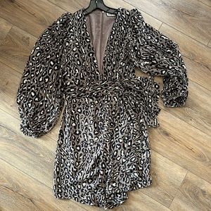 Shona Joy Low Cut Leopard Dress